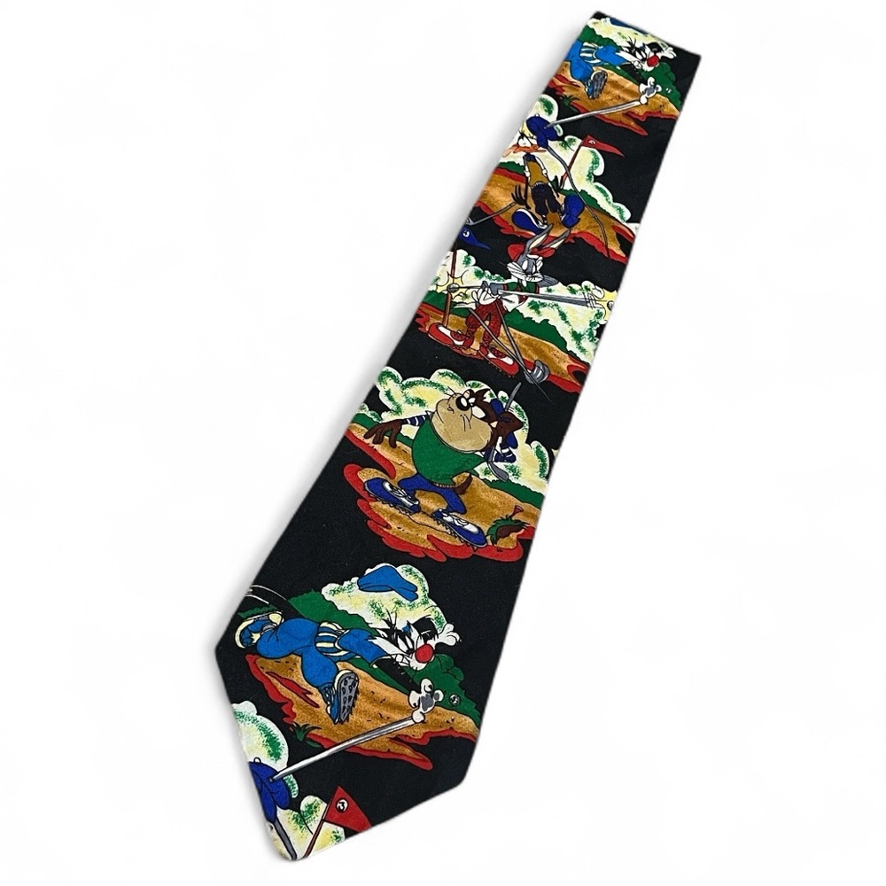 VINTAGE LOONEY TUNES MANIA NOVELTY CARTOON CHARACTERS PRINTED TIE MULTICOLORED